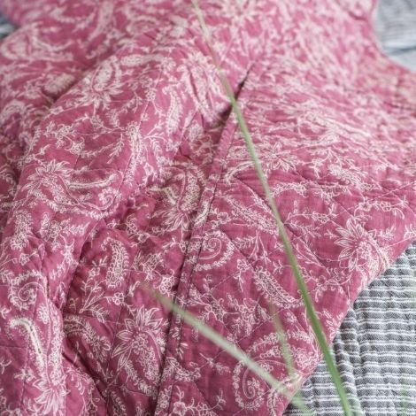 Rosa plaid bomuld paisley mønster vintage pink fra ib laursen