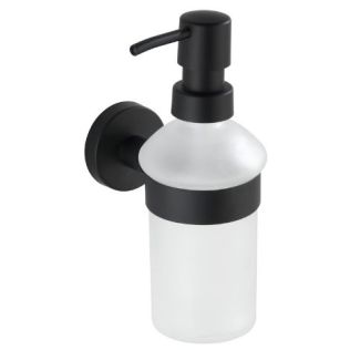 væghængt sæbedispenser sort med glas fra wenko