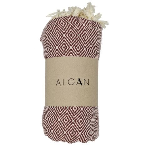 Bordeaux håndklæder  bomuld med frynser i elmas serien fra algan