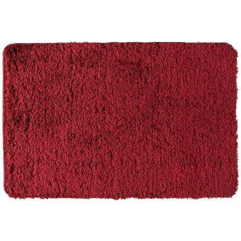 Chili rød bademåtte 60x90 blød mikrofiber kvalitet skridsikker fra wenko melange