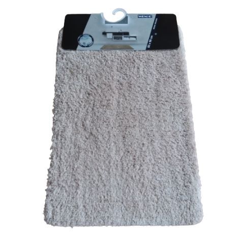 Beige bademåtte 60x90 skridsikker melange fra wenko