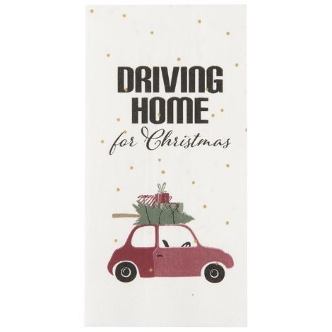Juleservietter med tekst driving home from christmas fra ib laursen