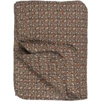 sort plaid med rust  farvet mønster 130x180 i bomuld fra ib laursen