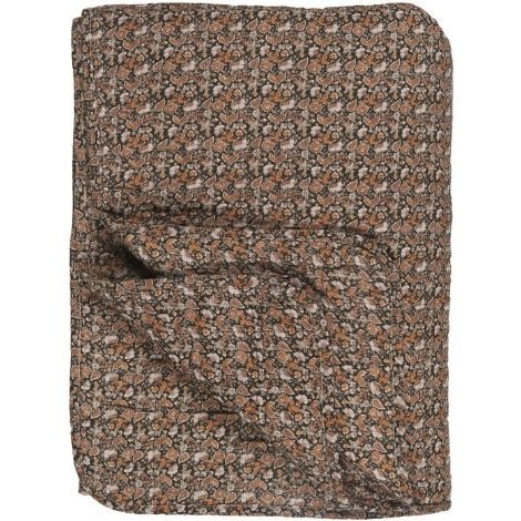 sort plaid med rust  farvet mønster 130x180 i bomuld fra ib laursen