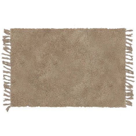 bademåtte beige 60x90 cm. i bomuld med frynser fra duschy