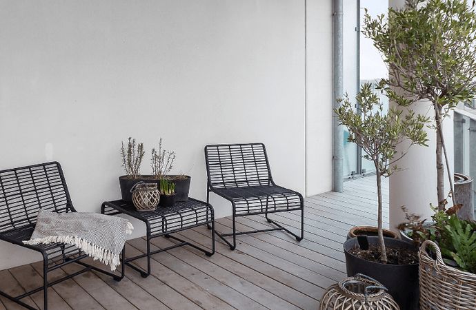 Indretning på terrasse eller altan Indretning på terrasse eller altan