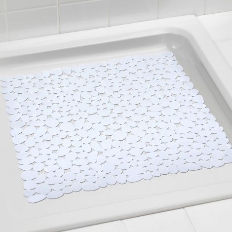 Hvid skridsikker måtte til brusekabine 52x52