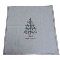 Jule stofservietter med grønt juletræ og tekst 40x40