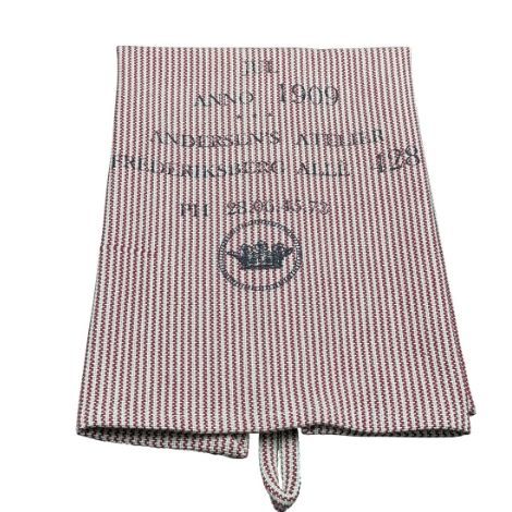 Stribet viskestykke jul anno 1909 rød og creme i bomuld