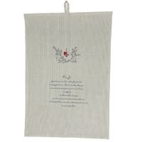 Viskestykke med juledigt peters jul stribet beige bomuld