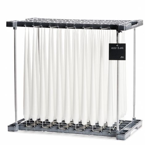 Tynde hvide kertelys 22 cm og 44 cm lange fra ester og erik