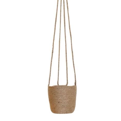 Kurv til ophæng jute med plast inden i hængepotte