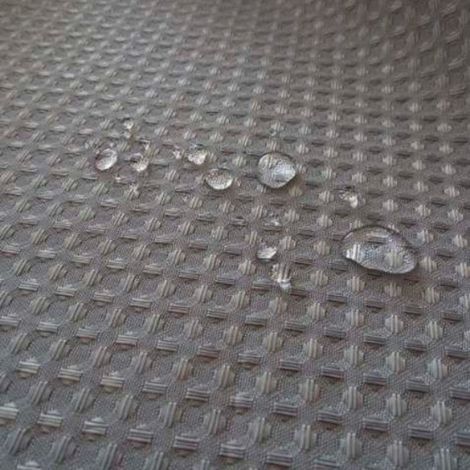 Klæbefrit badeforhæng grå i vandafvisende stof tungt