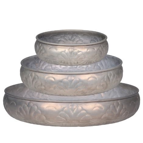 zinkfade til dekoration rund med mønster