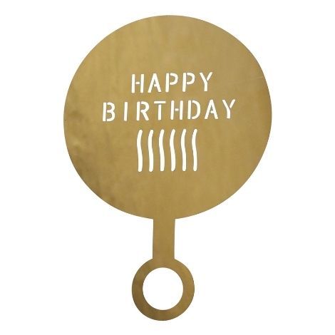 Happy birthday stencil til kaffe genbrugelig fra chic antique