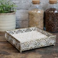 Servietholder creme messing look i jern fra chic antique