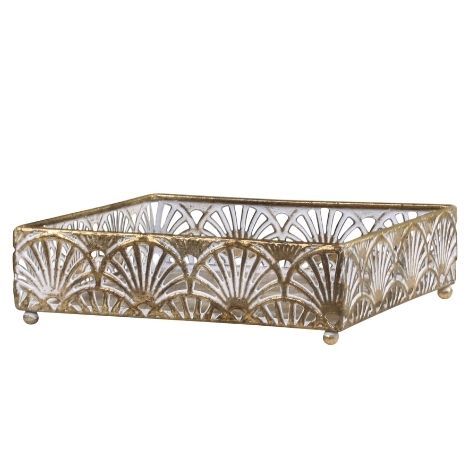 Servietholder creme messing antique look i jern