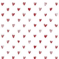 Servietter hvid med røde hjerter håndtegnet fra ib laursen