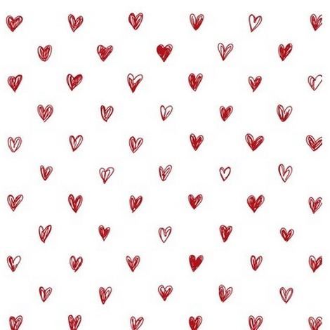 Servietter hvid med røde hjerter håndtegnet fra ib laursen