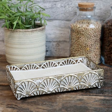 Servietholder messing antique stil til bordet til 10x20 cm foldede servietter fra chic antique