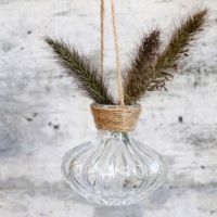 Hængevaser i glas med jutegarn fra chic antique