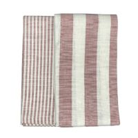 Lækre viskestykker med striber i rosa og hvid i ren bomuld