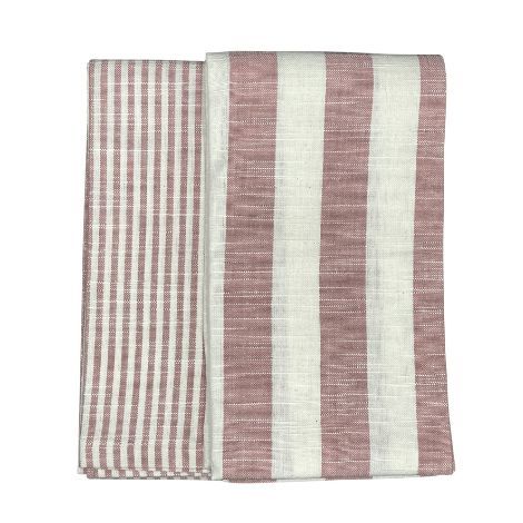 Lækre viskestykker med striber i rosa og hvid i ren bomuld