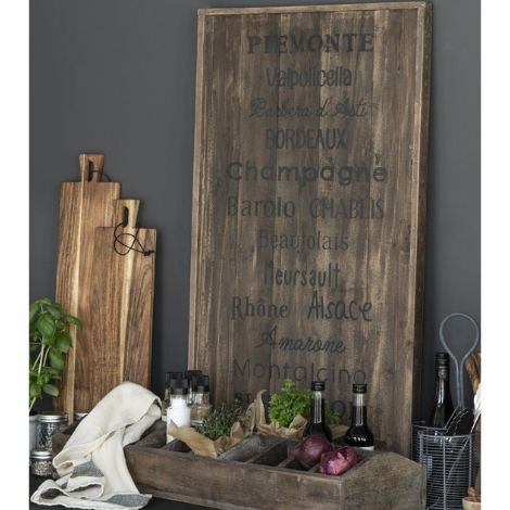 Ib Laursen træskilt til væg vindistrikter med sort tekst