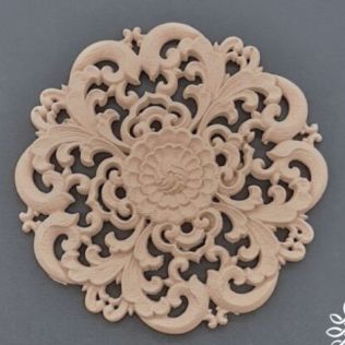 Rosette ornament i bøjeligt træ til møbler, æsker