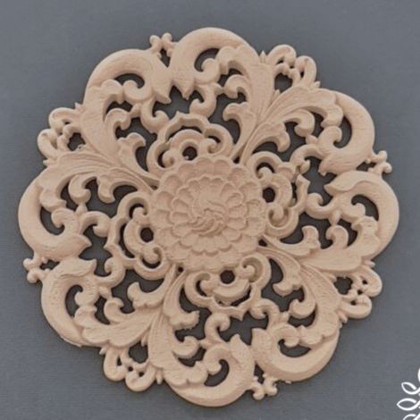 Rosette ornament i bøjeligt træ til møbler, æsker