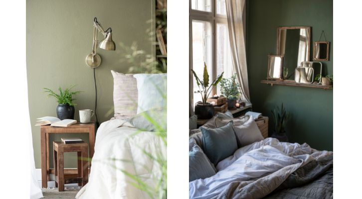 Grønt soveværelse inspiration til gode farver