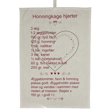 Flot juleviskestykke med tekst opskrift på honningkage hjerter