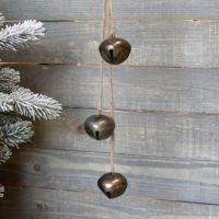 Nostalgisk julepynt juleklokker til ophæng antique messing look