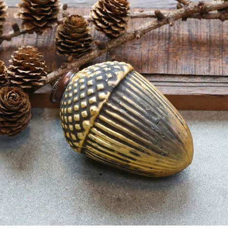 Agern julekugle antique kul med guld