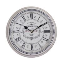 Ur til væg med romertal creme farvet ramme