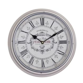 Ur til væg med romertal creme farvet ramme