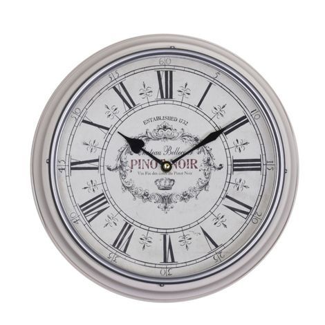 Ur til væg med romertal creme farvet ramme