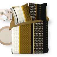 Doobelt dynebetræk med striber og mønster 240x220 cm