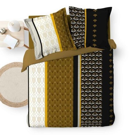 Doobelt dynebetræk med striber og mønster 240x220 cm