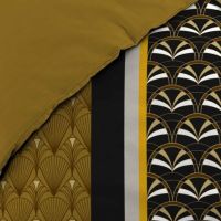 Nærbillede af striber og mønster på det dobbelte dynebetræk