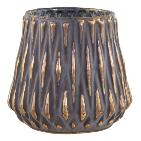 Potteskjuler rustik antique kul med guld effekter