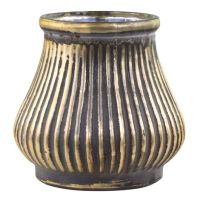 Glas urtepotter kul og guld farve med mønster kan bruges som fyrfadsstage