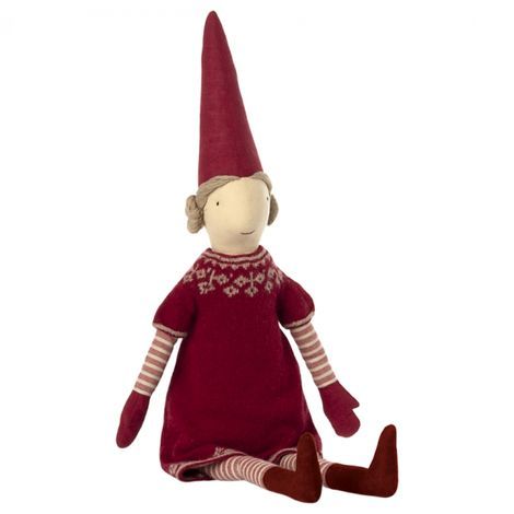 Maileg julemandens kone der sidder ned