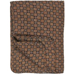 Ib Laursen plaid i sort og rust brune farver 130x180