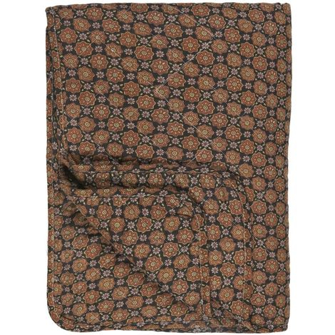Quilt / Vattæppe sort m/ blomster - Ib Laursen - 130x180