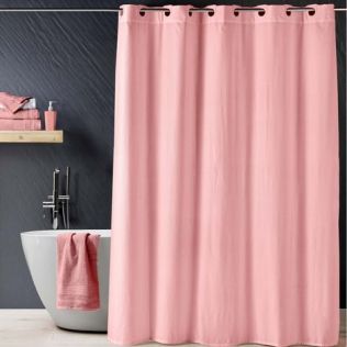Lyserødt badeforhæng 180x200 i polyester
