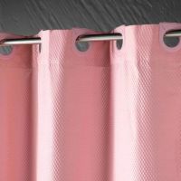 Lyserødt badeforhæng 180x200 med integrerede øjer