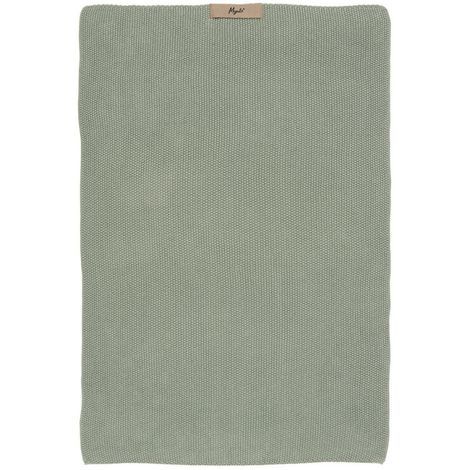 Strikket håndklæde grønt i bomuld