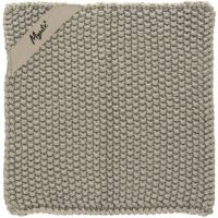 Strikkede grydelapper sand farvet i bomuld