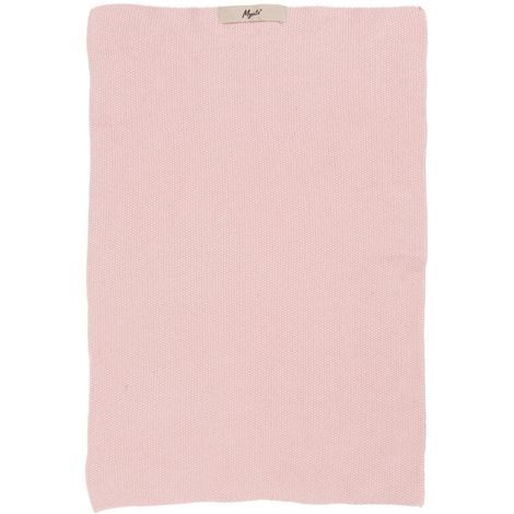 Strikket køkkenhåndklæde med strop i lyserød